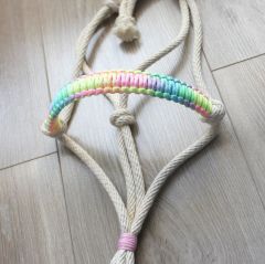 Provazová ohlávka UNICORN (duhový oplet) AIVA