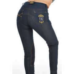 Jezdecké kalhoty HATTON - DarkDenim/Gold | Velikost 44 (skladem 1ks)